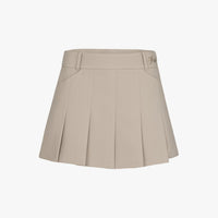 Pleated Short Pants Skirt (Beige)