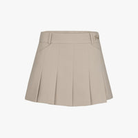 Pleated Short Pants Skirt (Beige)