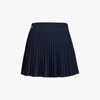 Pique Back Logo Pleated Skirt (Navy)