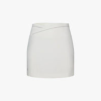 Contrast Piping Slim Fit Skirt (Ivory)