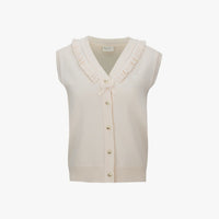 Ruffled V-Neck Vest (Pink)