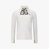 Neck Slit Scarf Set T-Shirt (White)