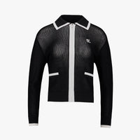 Zip-up Cool Mesh Cardigan (Black)