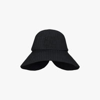 Mesh Big Ribbon Bonnet Hat (Black)