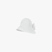 Mesh Big Ribbon Bonnet Hat (White)