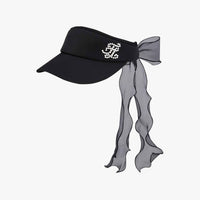 Organza Ribbon Pearl Visor (Black)