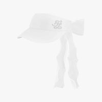 Organza Ribbon Pearl Visor (White)