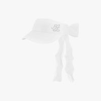 Organza Ribbon Pearl Visor (White)