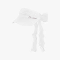 Organza Ribbon Mesh Visor (White)