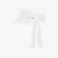 Organza Ribbon Mesh Visor (White)