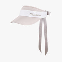 Contrasted Color Ribbon Visor (Beige)