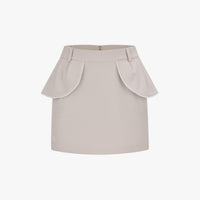 Lace Trim Flap Skirt (Beige)