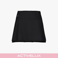 Rib Back Pleated Skirt (Black)