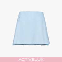 Rib Back Pleated Skirt (Blue)