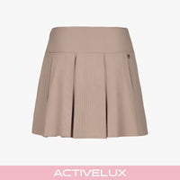 Rib Back Pleated Skirt (Cocoa)