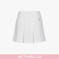 Rib Back Pleated Skirt (White)