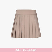 High-waisted Jersey Pleated Skirt (Cocoa)