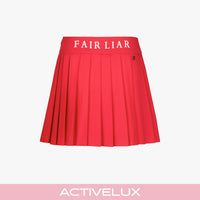 High-waisted Jersey Pleated Skirt (Red)