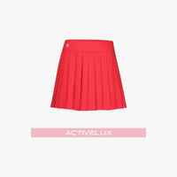 High-waisted Jersey Pleated Skirt (Red)