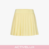 High-waisted Jersey Pleated Skirt (Yellow)