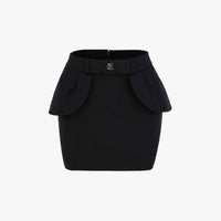Ribbon Flapped Highwaisted Skirt (Black)