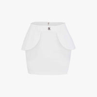 Ribbon Flapped Highwaisted Skirt (White)