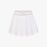 Double Banded Pleats Skirt (White)