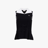 Ribbon Point Sleeveless Knit (Black)