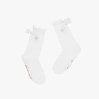 Ankle Frill Ribbon Socks (White)