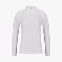 Neck Shirring T-Shirt (White)