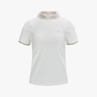 Petit Collar Logo Jacquard T-Shirt (White)