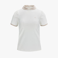Petit Collar Logo Jacquard T-Shirt (White)