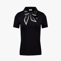 Scarf Set V-neck T-shirt (Black)
