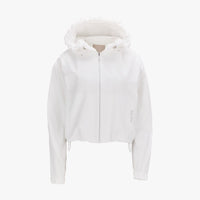 Frill Hooded Zipper Jacket (White)
