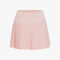 Crochet Flare Pleated Skirt (Coral)