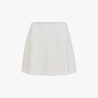 Crochet Flare Pleated Skirt (White)