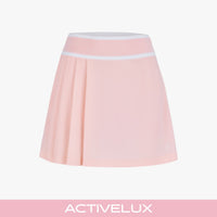 Pique Pleated Band Skirt (Coral)
