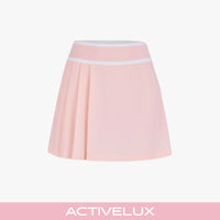 Pique Pleated Band Skirt (Coral)