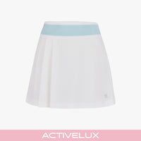 Pique Pleated Band Skirt (White)