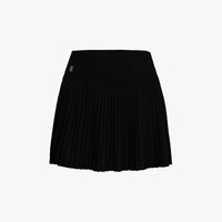 Lace Flare Pleated Skirt (Black)
