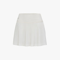 Lace Flare Pleated Skirt (White)