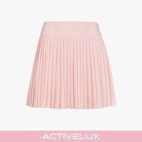 Pique Pleated Skirt (Coral)