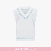 Punched V-neck Vest (White)