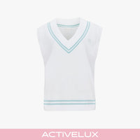 Punched V-neck Vest (White)