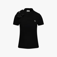 Chiffon Ribbon Cap Sleeve knit (Black)