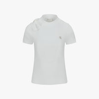 Chiffon Ribbon Cap Sleeve knit (White)