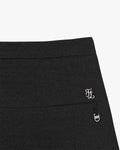 High-Waist A-line Fleece Skirt - Black