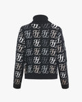 Turtleneck Jacquard Logo Pattern Knit  - Black