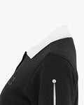 Pearl Decorative Collar windproof knit - Black