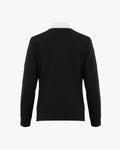 Pearl Decorative Collar windproof knit - Black